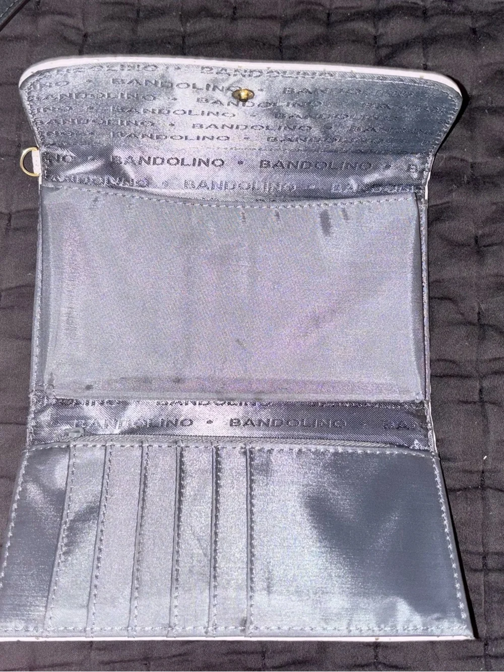 White & Gold Glitter Wallet